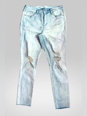 Old Navy Rockstar Super Skinny High Rise Light Wash Distressed Jeans Size 10